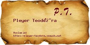 Pleyer Teodóra névjegykártya